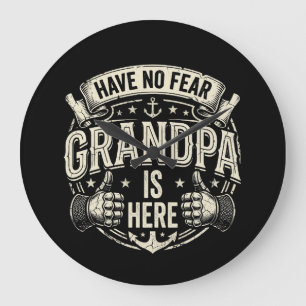 Reloj Redondo Grande Mientras que no tengo miedo, abuelo está aquí