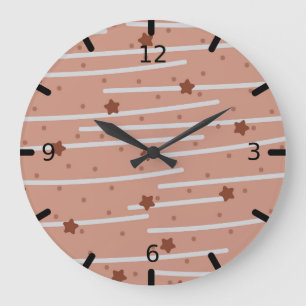 Reloj Redondo Grande Milk Chocolatey Stars and Stripes Pattern