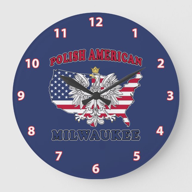 Reloj Redondo Grande Milwaukee Wisconsin Polaco (Anverso)