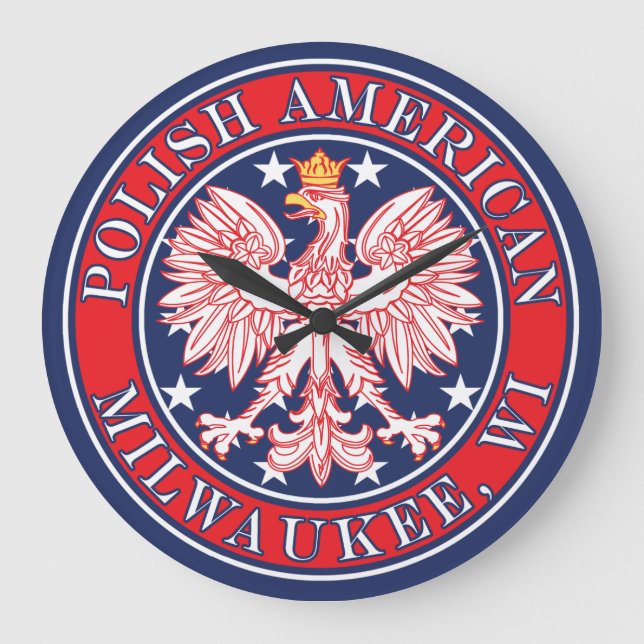 Reloj Redondo Grande Milwaukee Wisconsin Polaco (Anverso)