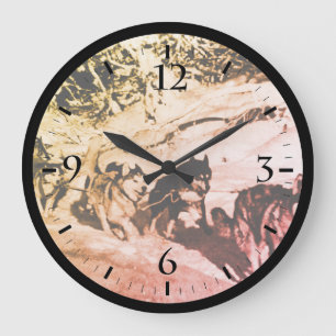 Reloj Redondo Grande Mini Ba de carreras de trineo Vintage Alaska esqui