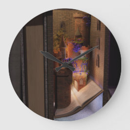 Reloj Redondo Grande Miniature book nook diorama - magic castle