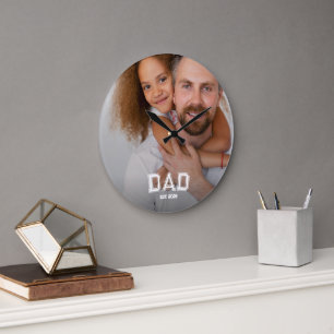 Reloj Redondo Grande Minimal Papá Año Establecido Nuevo Padre Foto