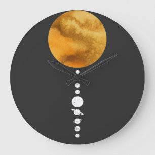Reloj Redondo Grande Minimal Solar System