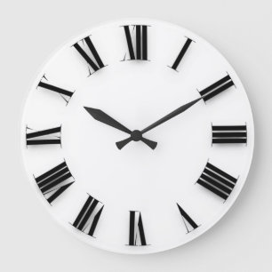 Reloj Redondo Grande Minimalismo moderno números romanos blancos negro