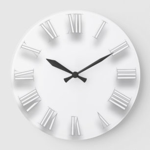Reloj Redondo Grande Minimalismo moderno Números romanos en 3D gris bla