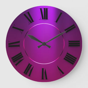 Reloj Redondo Grande Minimalismo moderno números romanos rosados viole