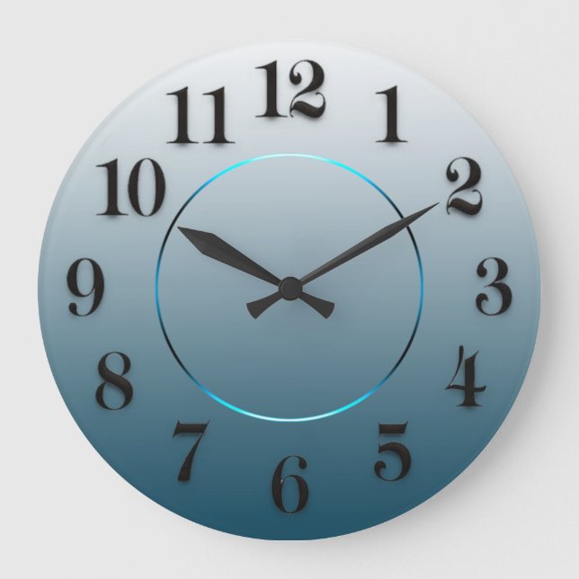 Reloj Redondo Grande Minimalismo moderno Verde azulado números árabes d (Anverso)
