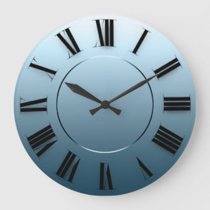 Reloj Redondo Grande Minimalismo moderno Verde azulado números romanos 