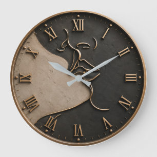 Reloj Redondo Grande Minimalist Abstract Face Modern Line Art