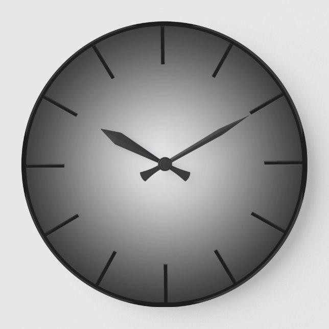 Reloj Redondo Grande Minimalist Black Gradient Wall Clock (Anverso)