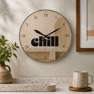 Reloj Redondo Grande Minimalist Chill Modern Neutral Home