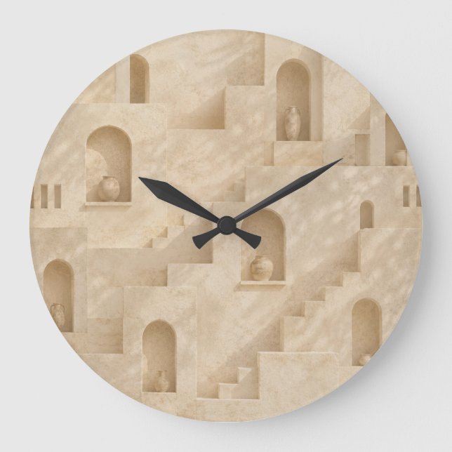 Reloj Redondo Grande Minimalist Desert Architecture Wall Clock (Anverso)