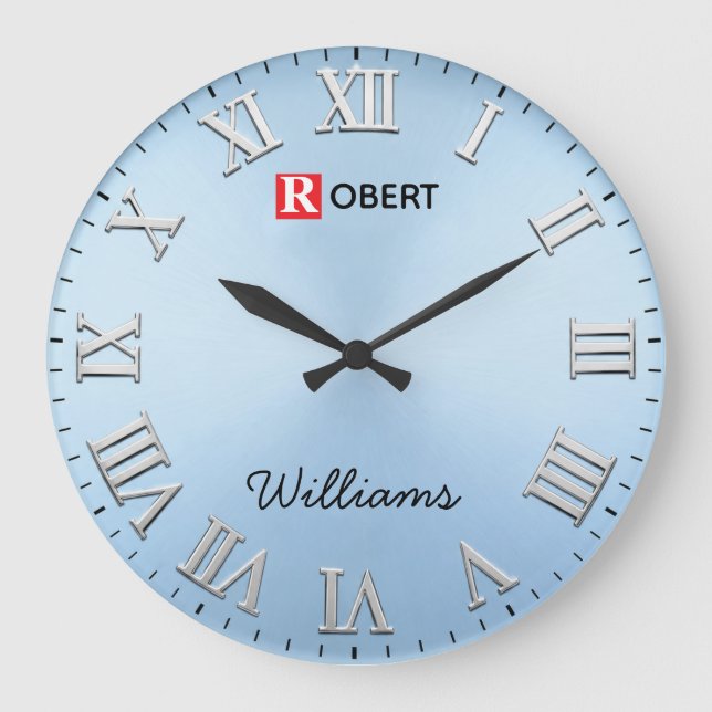 Reloj Redondo Grande  Minimalist Ice Blue (Anverso)