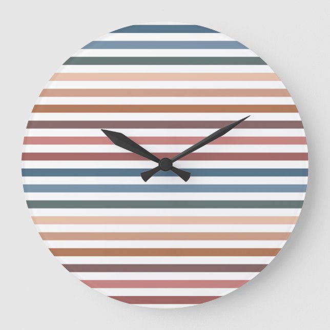 Reloj Redondo Grande Minimalist Muted Rainbow Lines (Anverso)