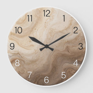 Reloj Redondo Grande Minimalist Sand Beige Epoxy Wall Clock