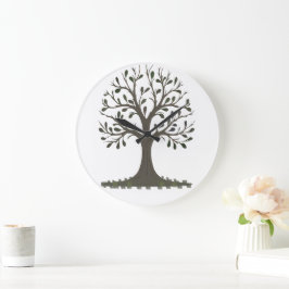 Reloj Redondo Grande 🌳 Minimalist Tree of Life Wall Clock - Modern Nat