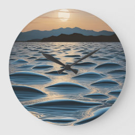 Reloj Redondo Grande Minimalist Waves at Dawn