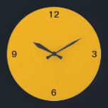 Reloj Redondo Grande  Minimalista. Amarillo cálido.<br><div class="desc">Minimalista redondo,  reloj de pared,  en cálido amarillo. Brilla cualquier habitación.</div>