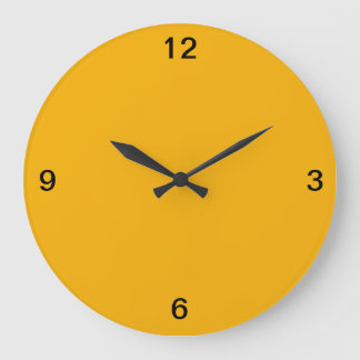 Reloj Redondo Grande Minimalista. Amarillo cálido.
