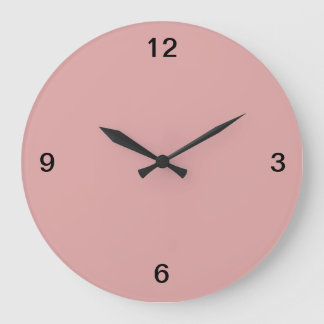 Reloj Redondo Grande Minimalista. Pastel Rosa.