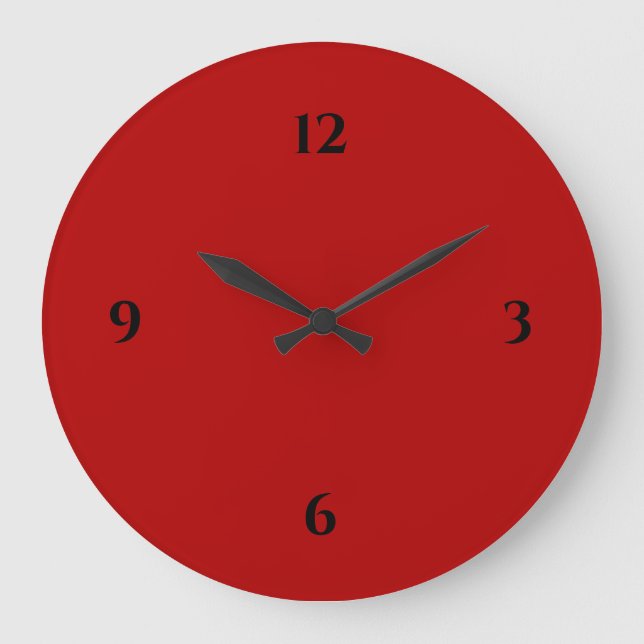 Reloj Redondo Grande Minimalista rojo y negro (Anverso)
