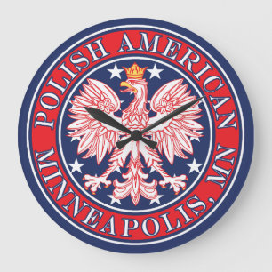 Reloj Redondo Grande Minneapolis Minnesota Águila Polaca