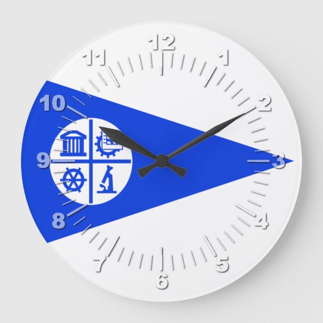 Reloj Redondo Grande Minneapolis (Minnesota) flag Large Clock (Anverso)