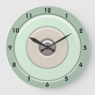 Reloj Redondo Grande Mint & Coffee Circles & Bullseye con números