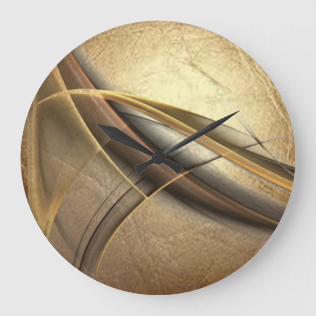 Reloj Redondo Grande Mirada de cuero de lujo elegante (Anverso)