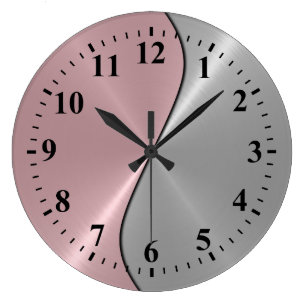 Reloj Redondo Grande Mirada metalizado de plata Deco 5 del acero