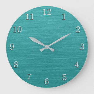Reloj Redondo Grande Mirada metalizado verde azulada cepillada kash001