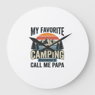 Reloj Redondo Grande Mis compañeros de camping favoritos me llaman cami