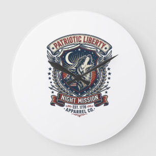 Reloj Redondo Grande Misión Nocturna Patriótica Lobo Patriota Militar I