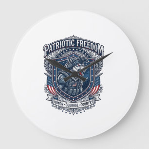 Reloj Redondo Grande Misión Nocturna Patriótica Lobo Patriota Militar I