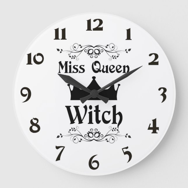 Reloj Redondo Grande Miss Queen Witch Clock (Anverso)