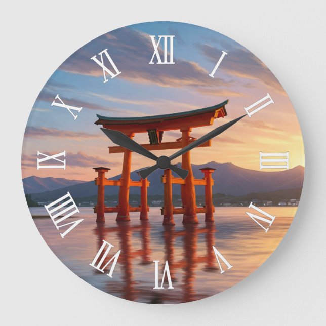 Reloj Redondo Grande Miyajima Floating Torii Itsukushima Shrine Travel (Anverso)