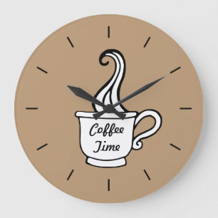 Reloj Redondo Grande Mocha Coffee Wall Clock