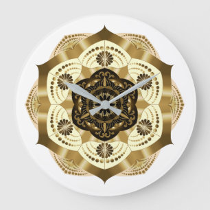Reloj Redondo Grande Mocha Gold Mandala