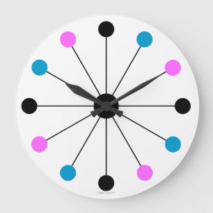 Reloj Redondo Grande Mod 1960 Retro Wall Clock