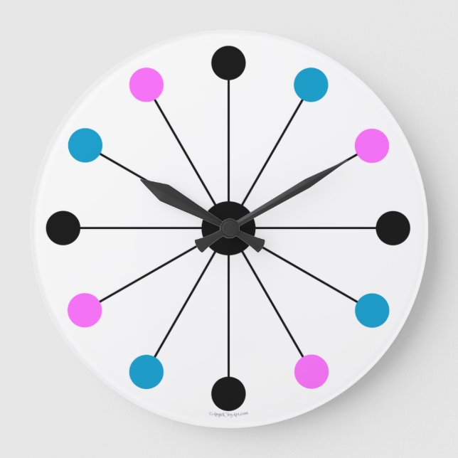 Reloj Redondo Grande Mod 1960 Retro Wall Clock (Anverso)