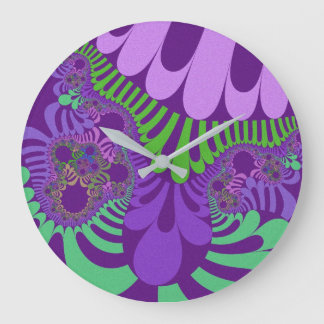 Reloj Redondo Grande Mod morado y verde