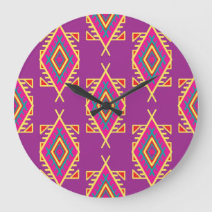 Reloj Redondo Grande Moda Boho: Ornamento étnico sin foco