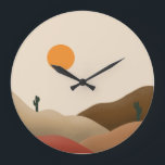 Reloj Redondo Grande Moda Boho Terracotta Desert Cactus<br><div class="desc">Un moderno reloj de pared de moda perfecto para un dormitorio con temática tropical boho o una sala de estar. Ofrece un postre con cactus y una puesta de sol. Perfecto como un regalo para recién casados,  amigos con un fiesta de la casa y cumpleaños.</div>