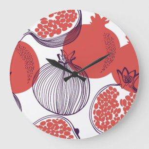 Reloj Redondo Grande Moda de granada: Patrón de cosecha sin foco