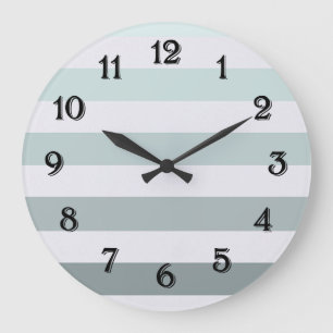 Reloj Redondo Grande Moda de tinta y franjas blancas