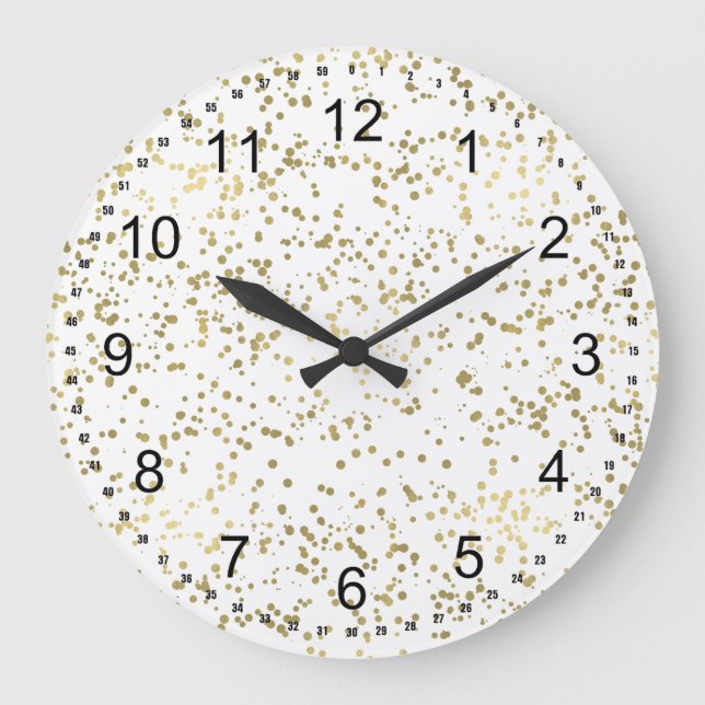Reloj Redondo Grande Moda Gold Confetti (Anverso)