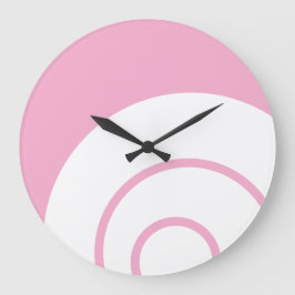 Reloj Redondo Grande Moda Mod Elegante Tiras Concéntricas Blancas Sobre