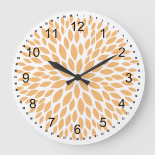 Reloj Redondo Grande Moda Peach Floral