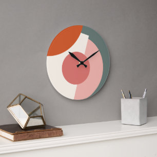Reloj Redondo Grande Moda Resumen Círculos Geométricos Patrón de arte m